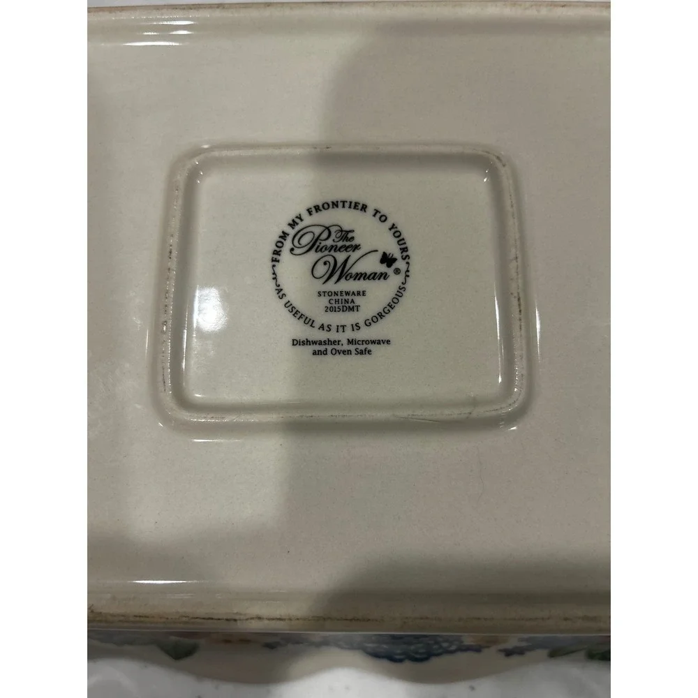 Pioneer Woman Breezy Blossom Rectangular Baker Stoneware Floral Baking Dish 12x8